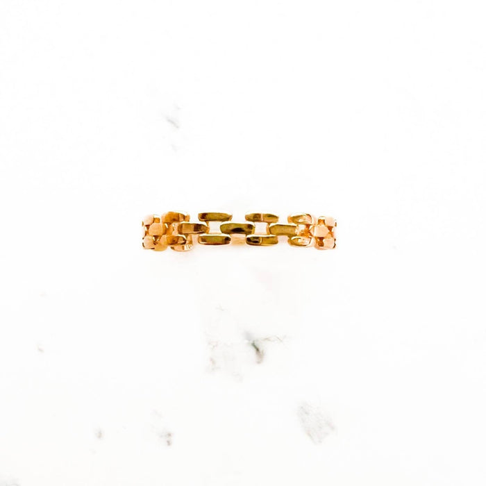 14K Solid Gold Chain Link Ring