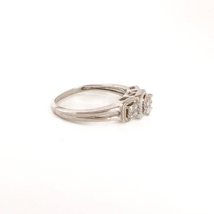 14k White Gold Diamond Promise Ring