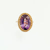 Vintage 18K Yellow Gold Oval Amethyst Ring