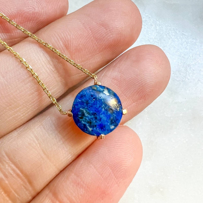 14K Yellow Gold Lapis Lazuli Necklace