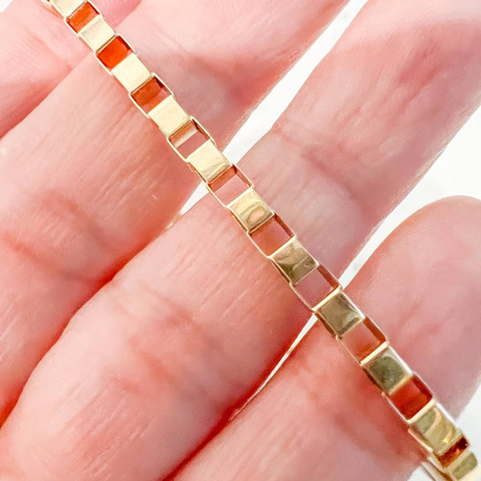 14K Yellow Gold Venetian Box Link Bracelet