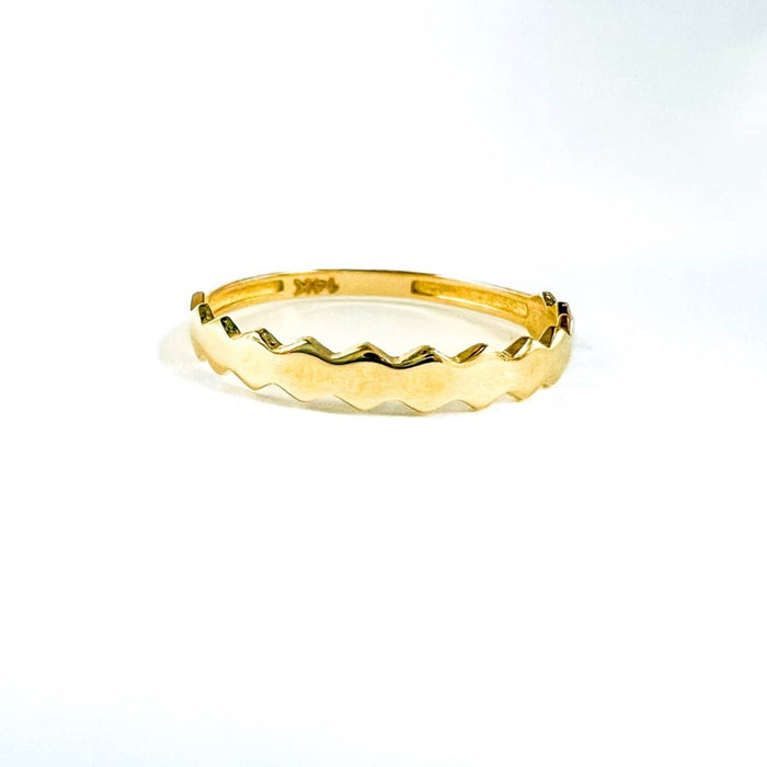 14k Yellow Gold Stackable Pyramid Ring