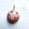 Pink Opal diamond charm pendant 