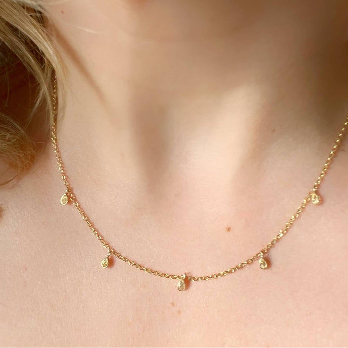 Yellow Sapphire Drop Necklace in 14K Yellow Gold