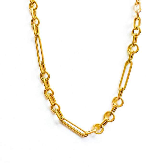 Alternating Links Necklace 14K Yellow Gold