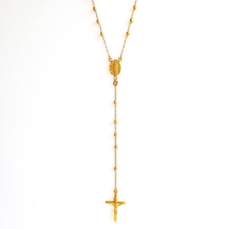 10K Yellow Gold Vintage Rosary Necklace