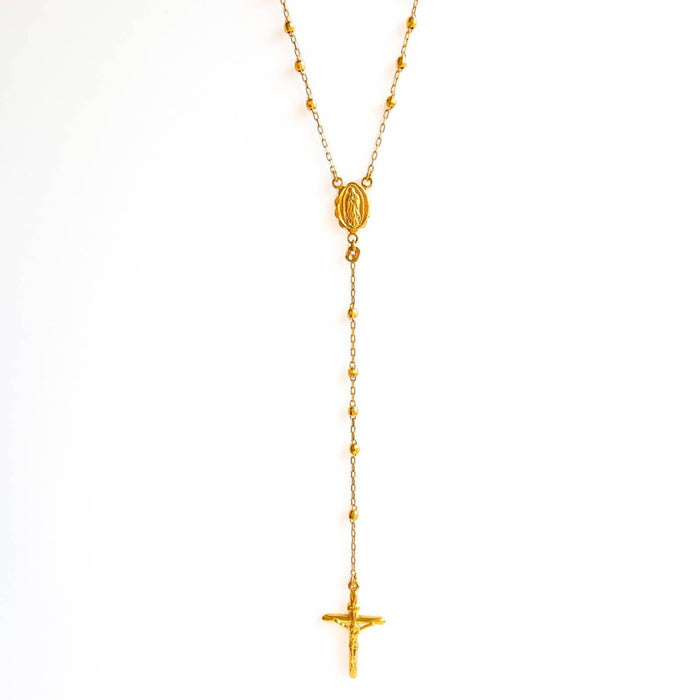 10K Yellow Gold Vintage Rosary Necklace