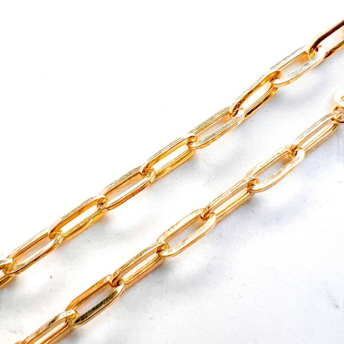 14k Yellow Gold Paperclip Chain Bracelet