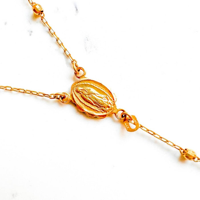 10K Yellow Gold Vintage Rosary Necklace