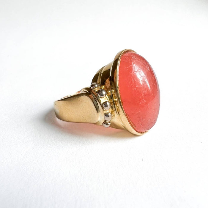 Vintage Retro 18k Gold Carnelian Ring