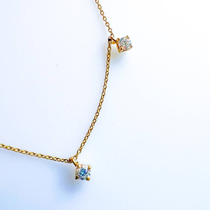 Diamond Dangle Trio Necklace in 14K Yellow Gold