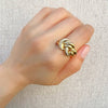 18K Yellow Gold Diamond Knot Vintage Ring