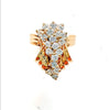 Vintage Waterfall Diamond Ring 14K Yellow Gold