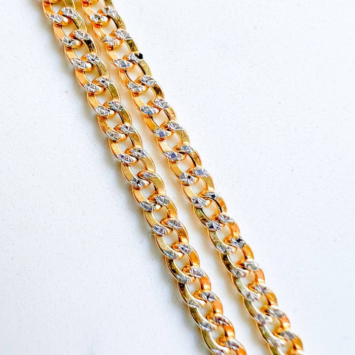 Diamond Cut Curb Link Bracelet in 14K Gold