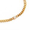 14k Yellow Gold Diamond Bezel Cuban Link Bracelet