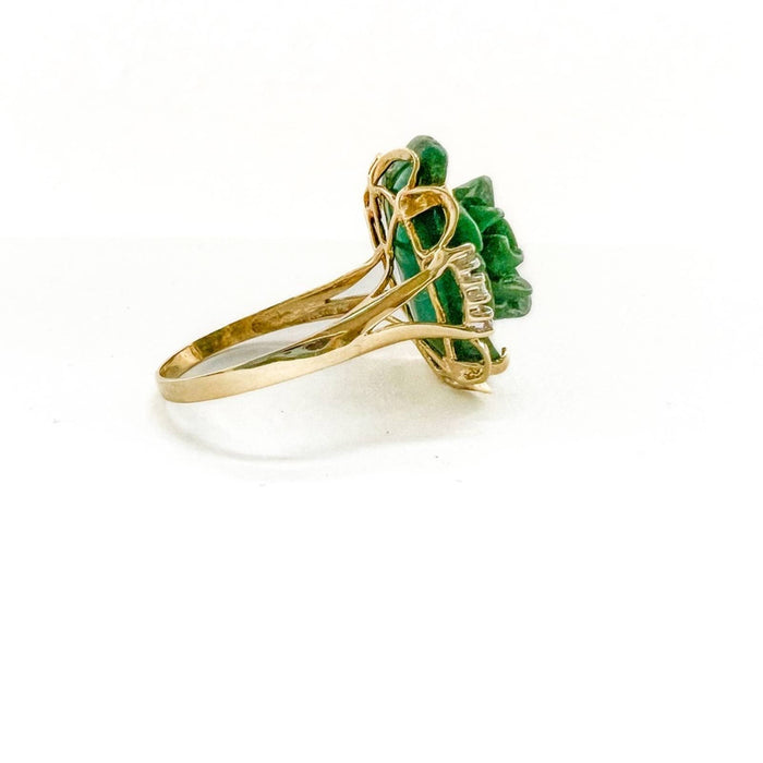 14k gold jade ring