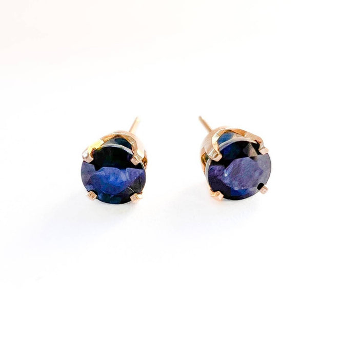 14k White Gold Sapphire Stud Earrings