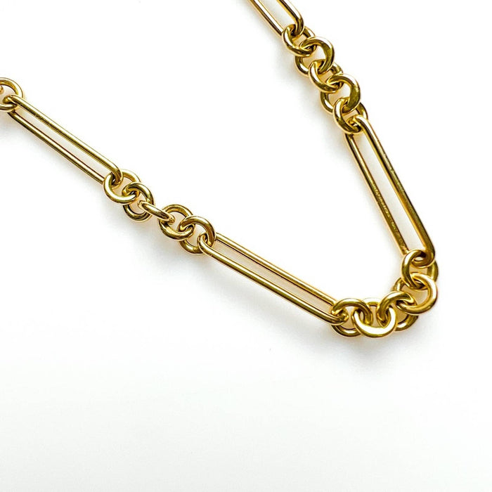 14K Yellow Gold Alternating Links Necklace