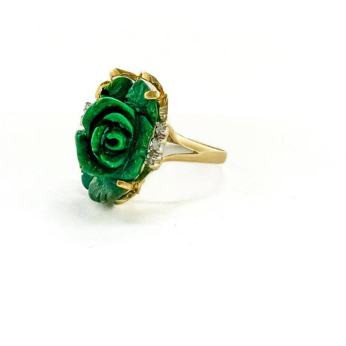 14k gold jade ring