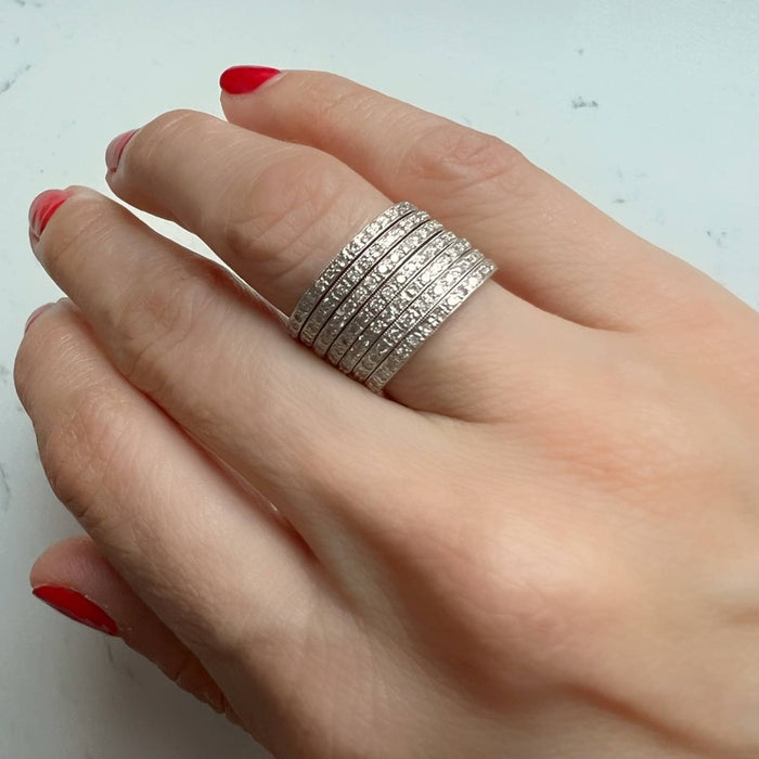 Platinum Eternity Diamond Seven Days Stack Ring