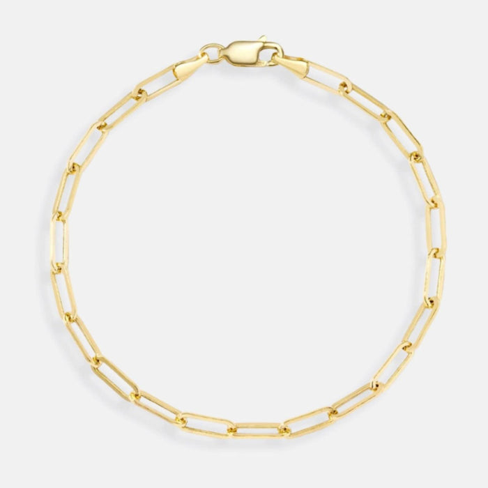 14k Yellow Gold Paperclip Chain Bracelet