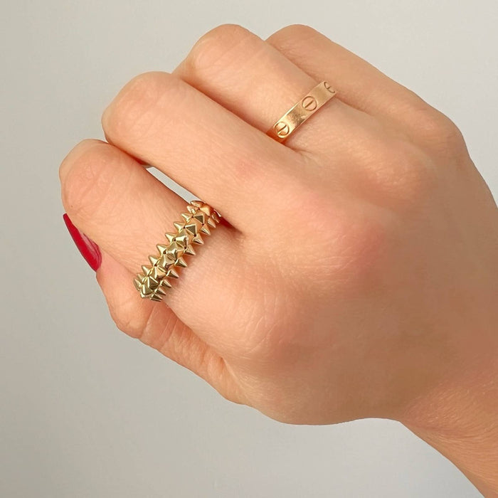 14K Yellow Gold Eternity Spike Ring