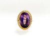 18K Yellow Gold Oval Amethyst Ring