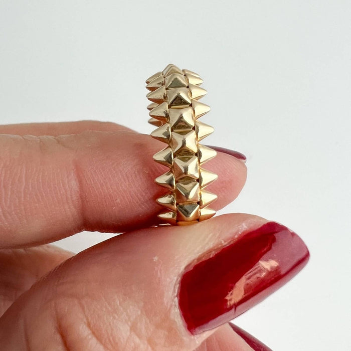 14K Yellow Gold Eternity Spike Ring