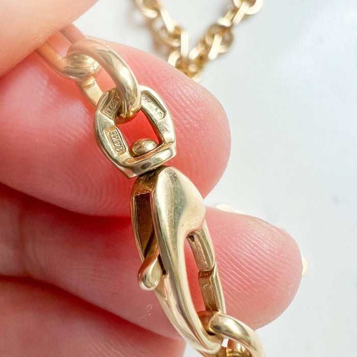 Alternating Links Necklace 14K Yellow Gold