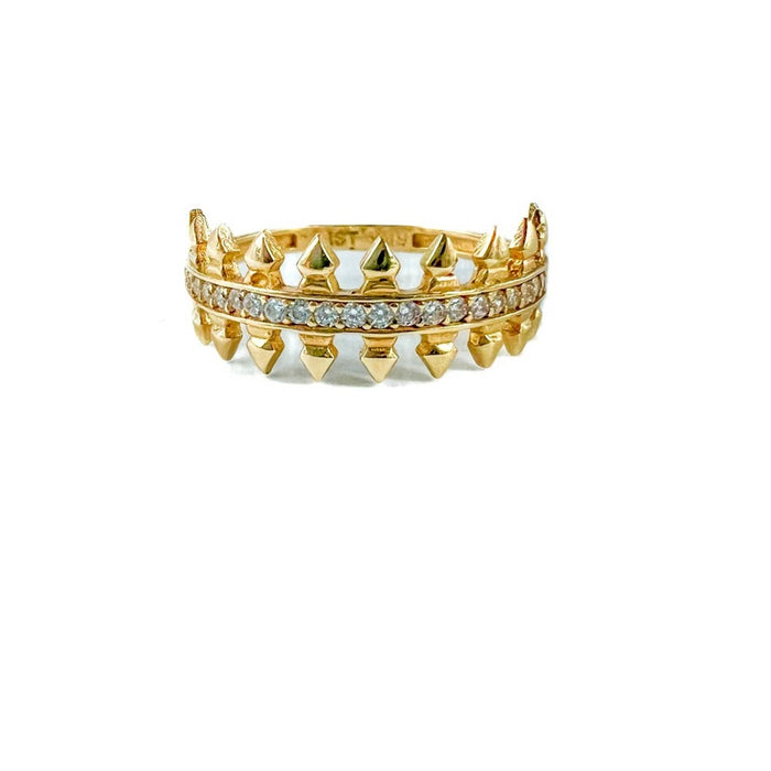 14K Solid Gold Spike Ring