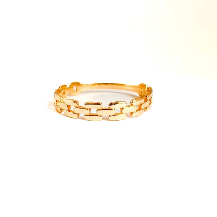 14K Solid Gold Chain Link Ring