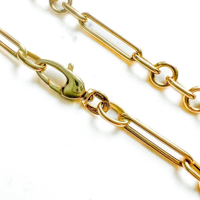 Alternating Links Necklace 14K Yellow Gold