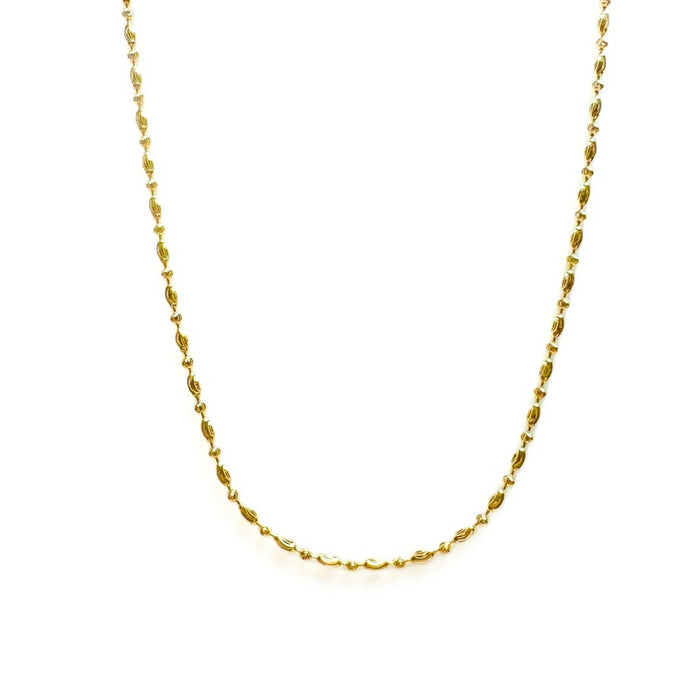 Diamond-Cut Alternative Bead Chain Necklace in 14K Gold