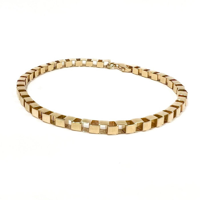 14K Yellow Gold Venetian Box Link Bracelet