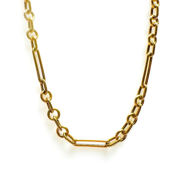 Alternating Links Necklace 14K Yellow Gold