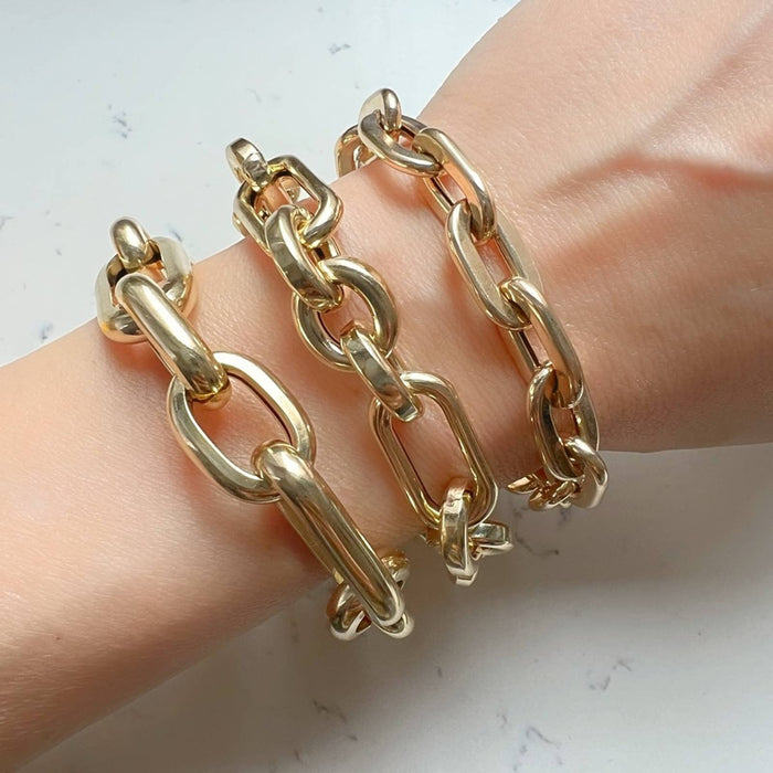 14K Yellow Gold Jumbo Chunky interlocking Links