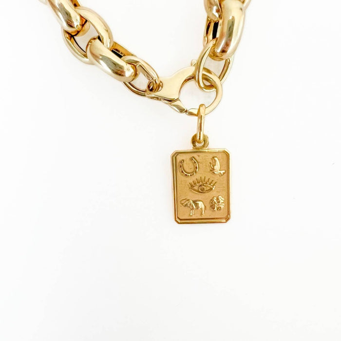 14K Yellow Gold Chunky Rolo Link Necklace