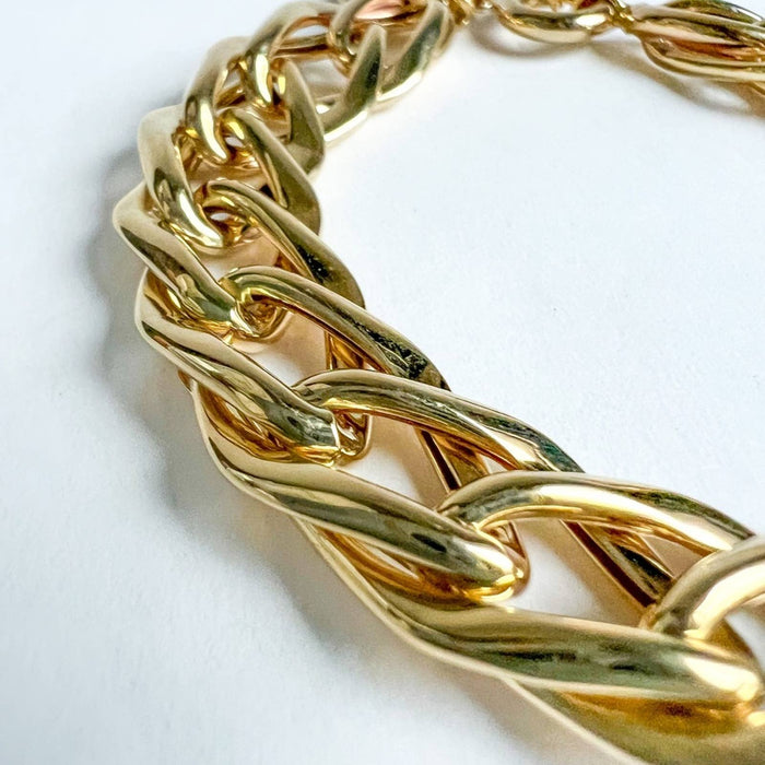 14K Yellow Gold Thick Cuban Link Bracelet