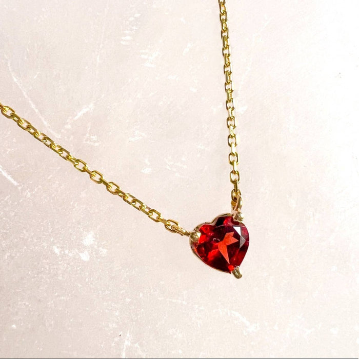 14k Garnet and Diamond Heart Pendant Necklace – Mira's Jewelers