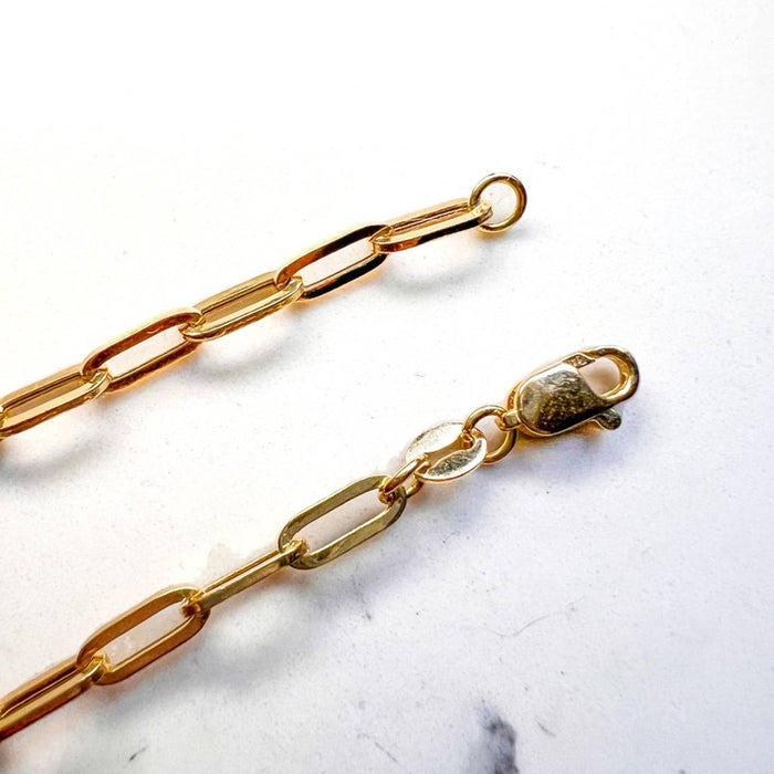 14k Yellow Gold Paperclip Chain Bracelet