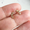 14k Yellow Gold Diamond Shooting Star Stud Earrings