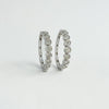 10k White Gold Diamond Buttercup Hoops