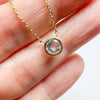 yellow gold aquamarine necklace	