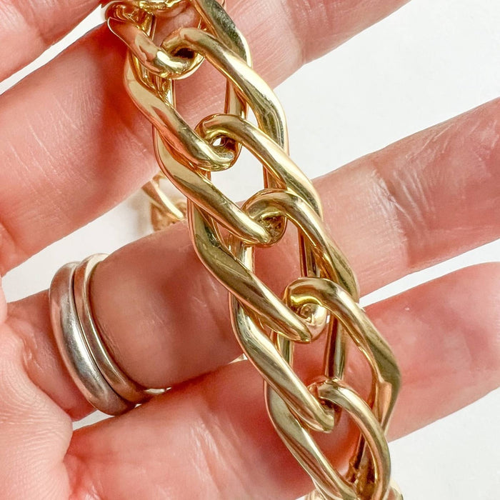 14K Yellow Gold Thick Cuban Link Bracelet