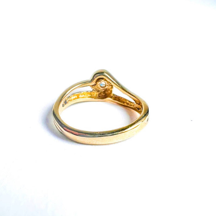 14K Yellow Gold Diamond Vintage Ring