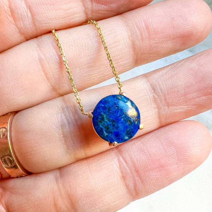 14K Yellow Gold Lapis Lazuli Necklace