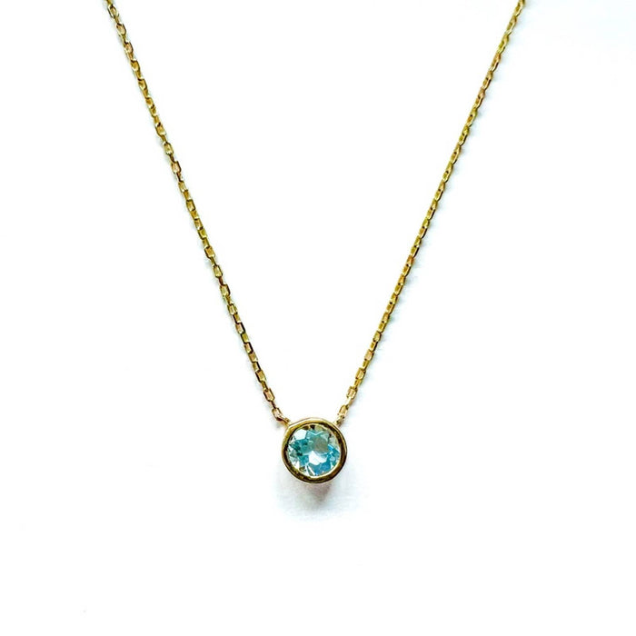 Solitaire Aquamarine Necklace 