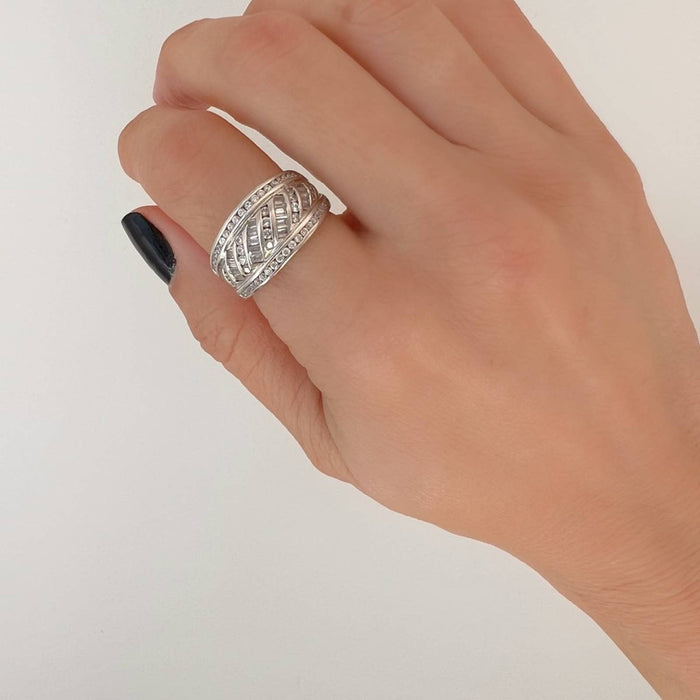 14K White Gold Zirconia Ring