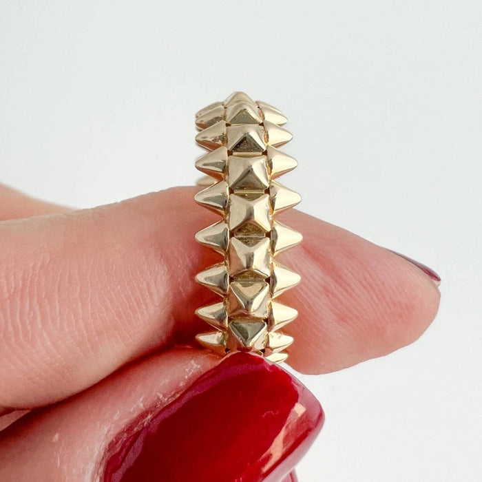 14K Yellow Gold Eternity Spike Ring