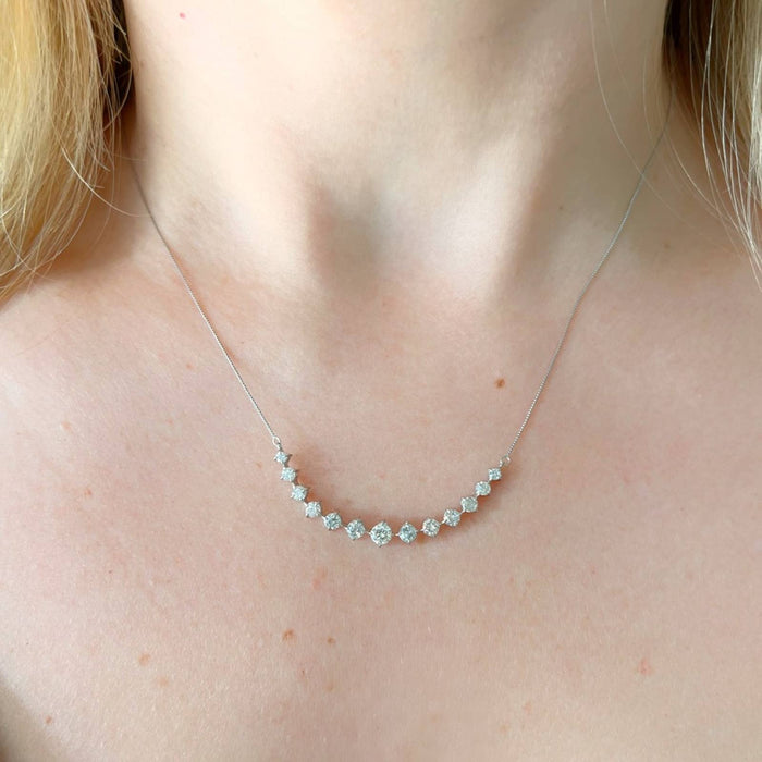 Diamond Graduated Platinum Necklace